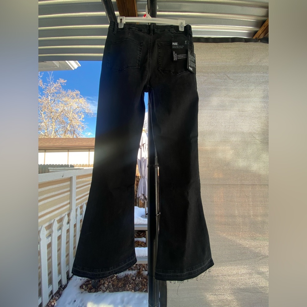 NWT Paige High Rise Lou Lou Flared Jeans - Midnight Dusk - Picture 4 of 13